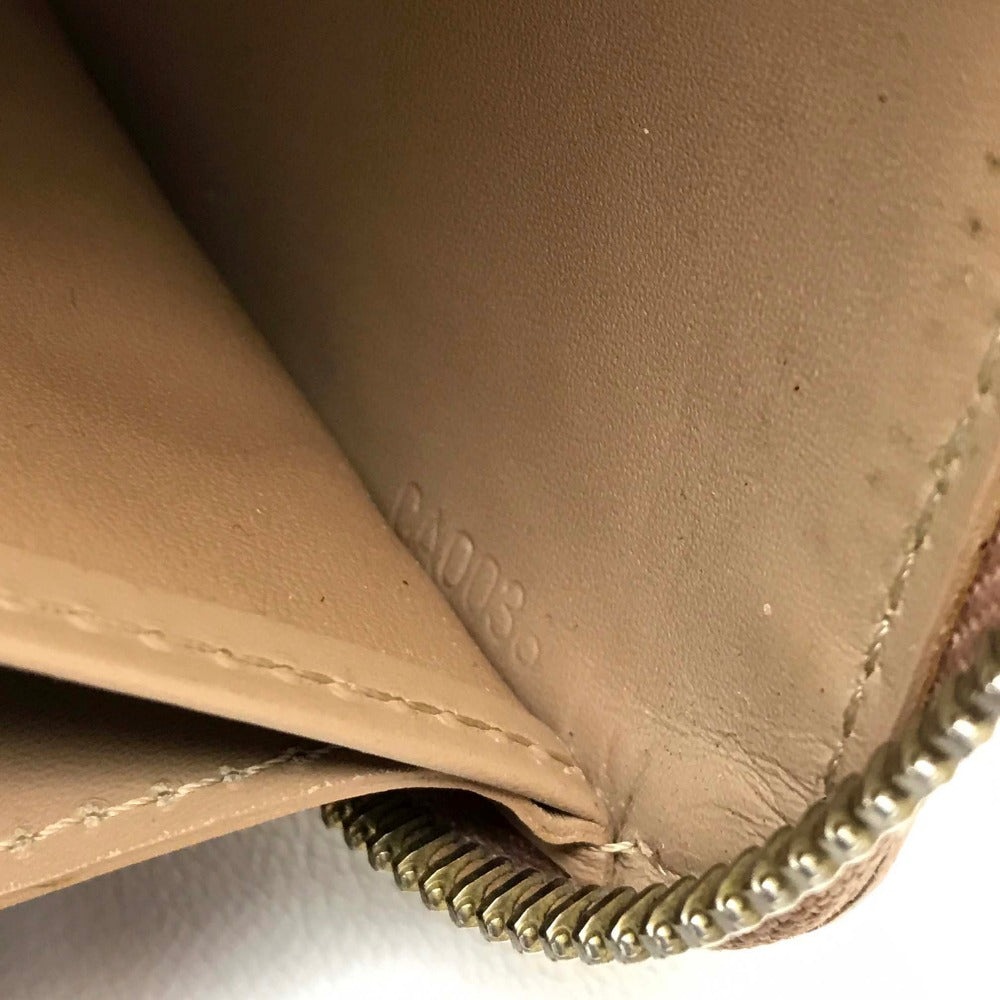 LOUIS VUITTON M91470 Vernis Zippy Wallet, Round Zip Long Wallet, Patent Leather, Women's, Noisette Beige