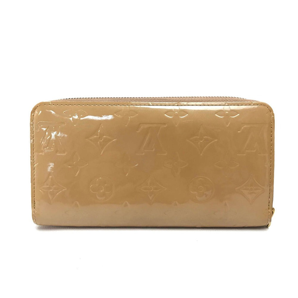 LOUIS VUITTON M91470 Vernis Zippy Wallet, Round Zip Long Wallet, Patent Leather, Women's, Noisette Beige