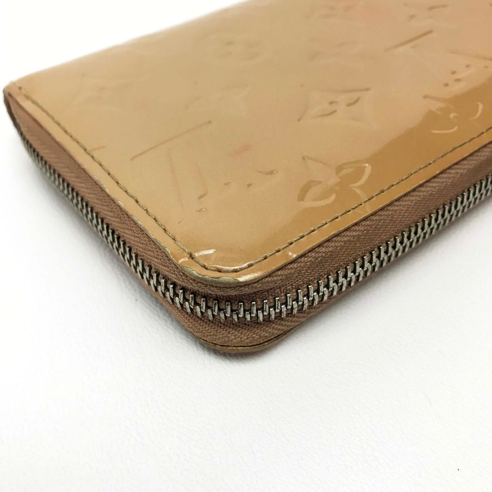 LOUIS VUITTON M91470 Vernis Zippy Wallet, Round Zip Long Wallet, Patent Leather, Women's, Noisette Beige