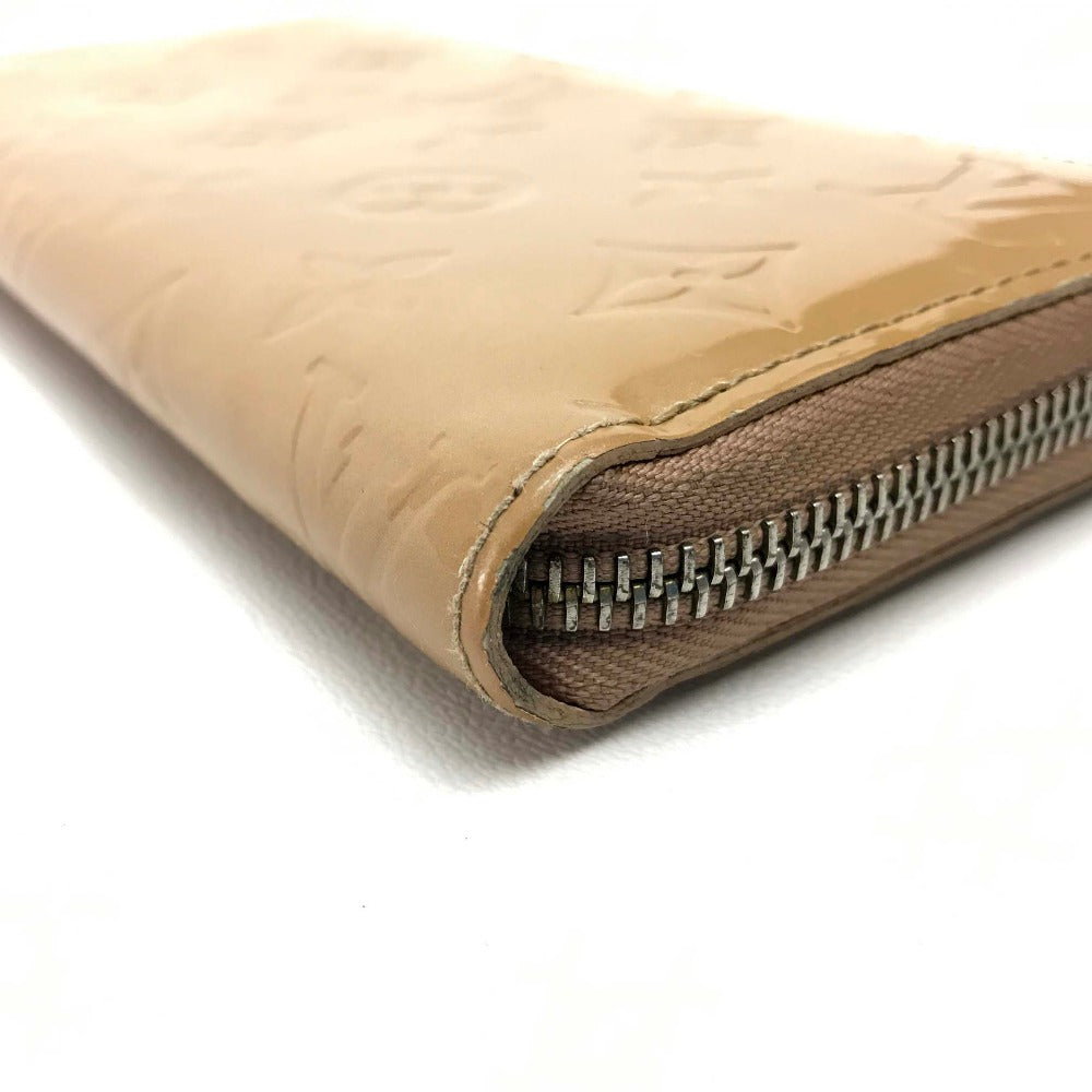 LOUIS VUITTON M91470 Vernis Zippy Wallet, Round Zip Long Wallet, Patent Leather, Women's, Noisette Beige