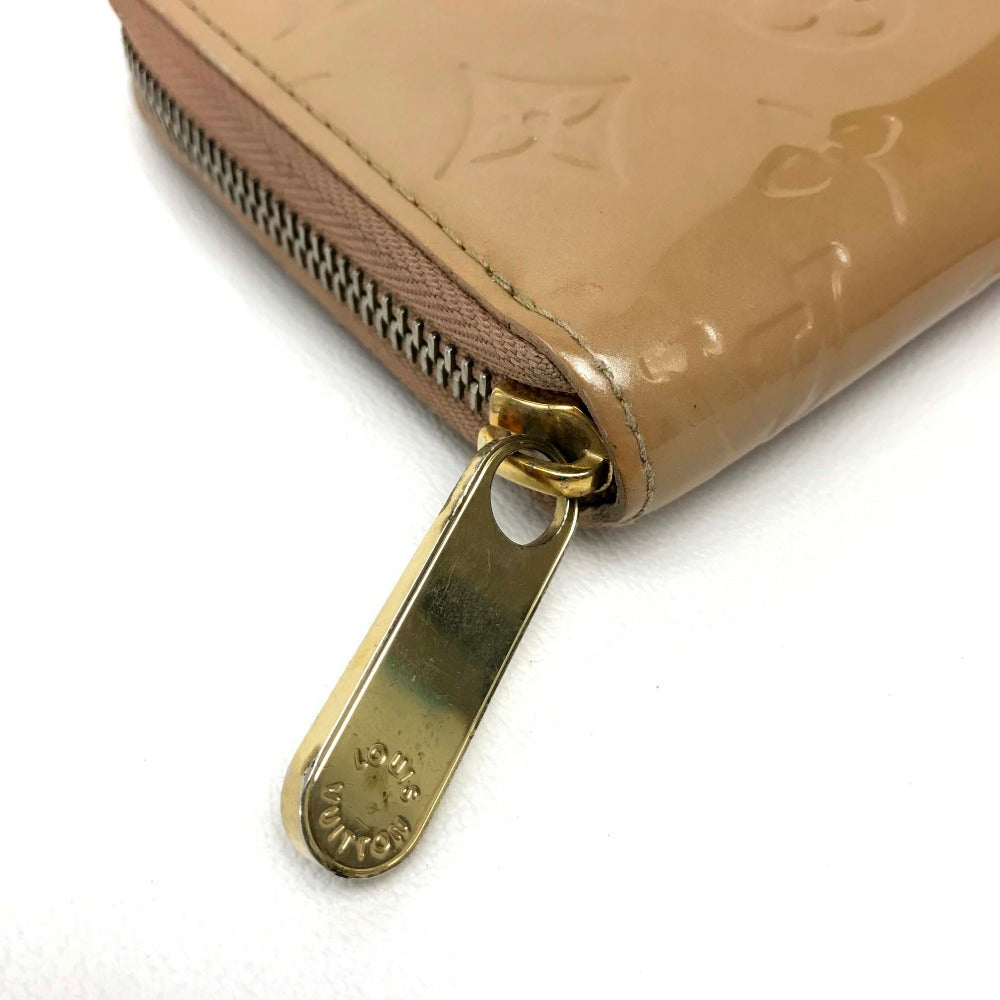 LOUIS VUITTON M91470 Vernis Zippy Wallet, Round Zip Long Wallet, Patent Leather, Women's, Noisette Beige