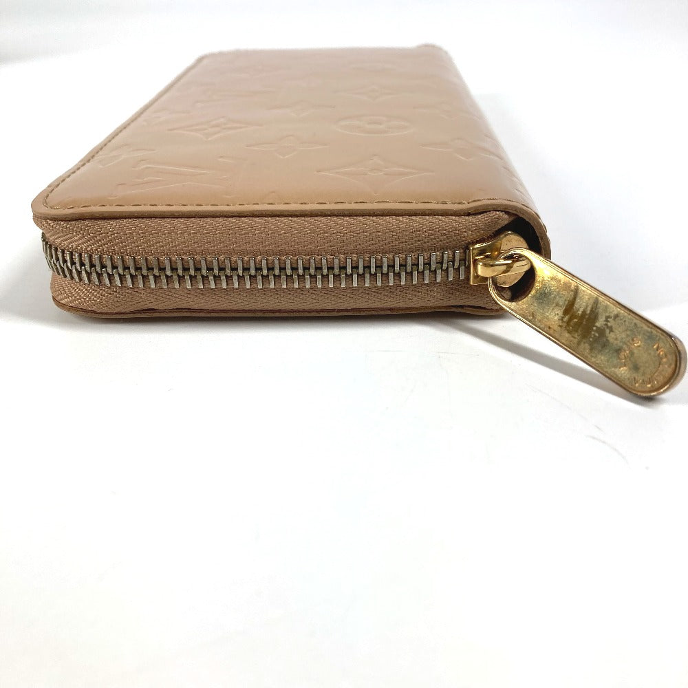 LOUIS VUITTON M91470 Vernis Zippy Wallet, Round Zip Long Wallet, Patent Leather, Women's, Noisette Beige