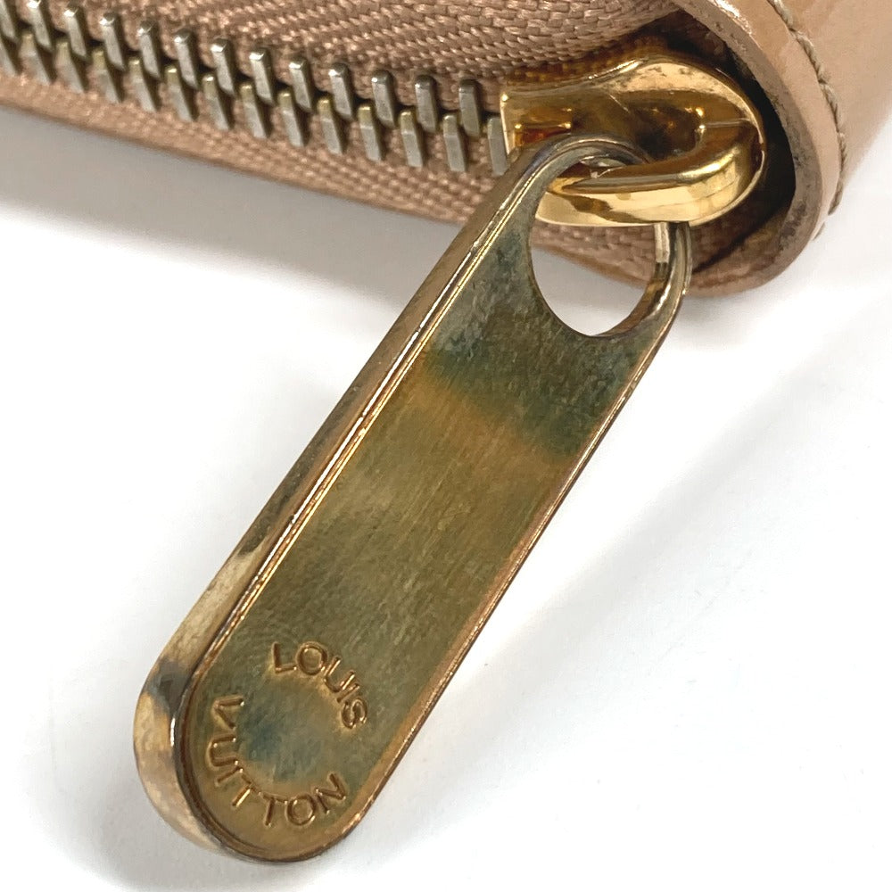 LOUIS VUITTON M91470 Vernis Zippy Wallet, Round Zip Long Wallet, Patent Leather, Women's, Noisette Beige