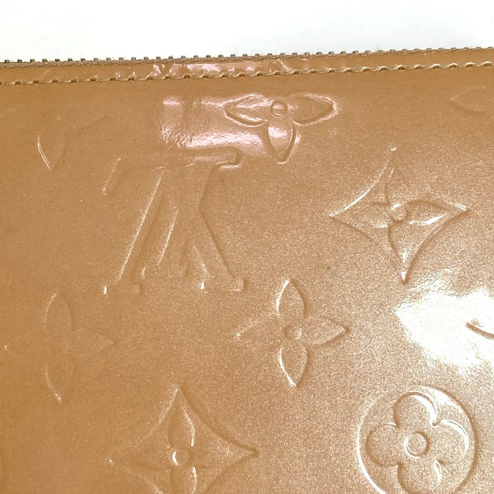 LOUIS VUITTON M91470 Vernis Zippy Wallet, Round Zip Long Wallet, Patent Leather, Women's, Noisette Beige
