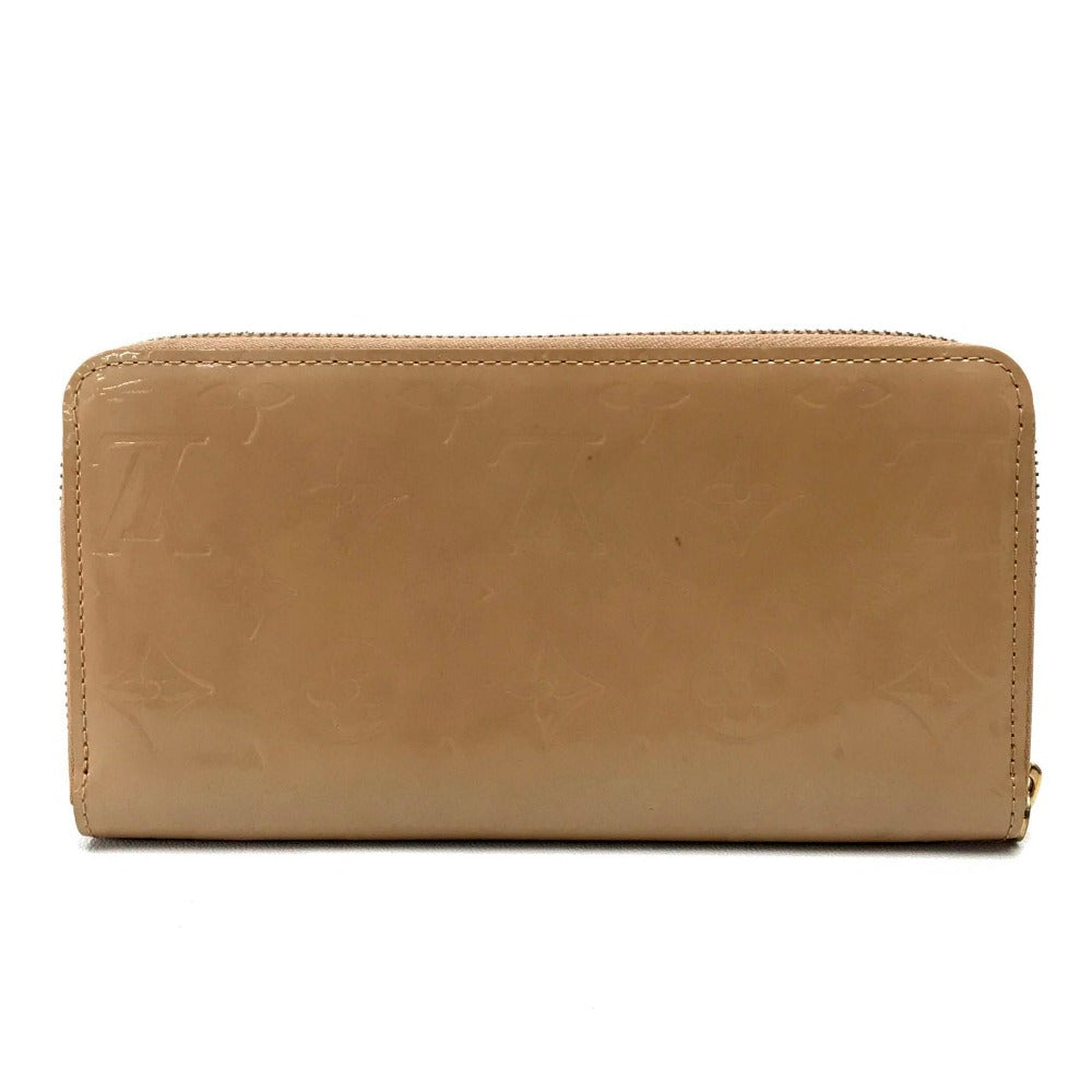 LOUIS VUITTON M91470 Vernis Zippy Wallet, Round Zip Long Wallet, Patent Leather, Women's, Noisette Beige