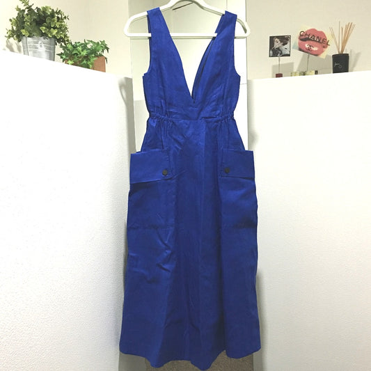 LE CIEL BLEU 20S65628 ジャンバースカート ロータスリネンドレス ワンピース 麻 レディース ブルー