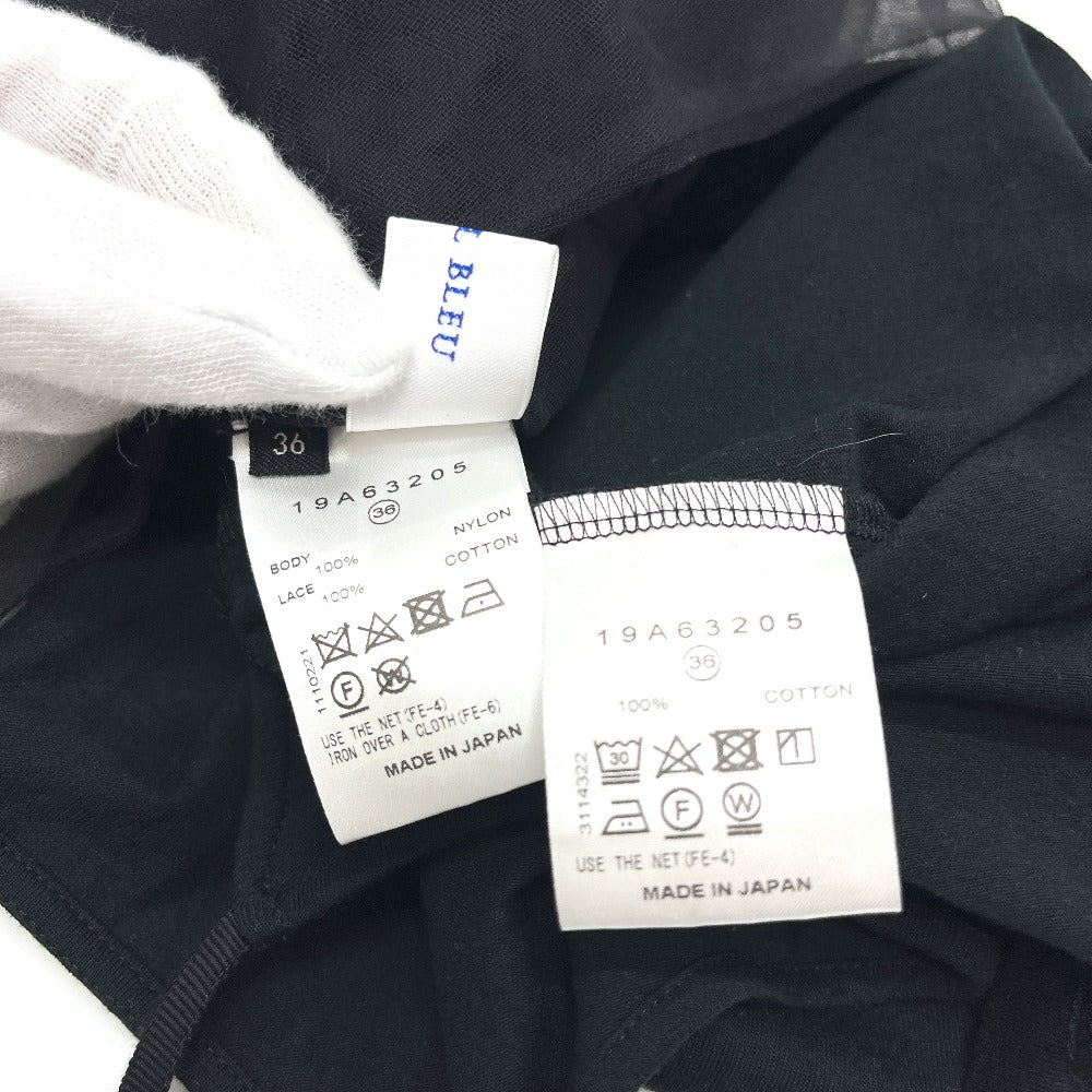 LE CIEL BLEU 19Ａ63205 オーバーサイズ アパレル 半袖 シースルー 半袖Ｔシャツ コットン レディース ブラック