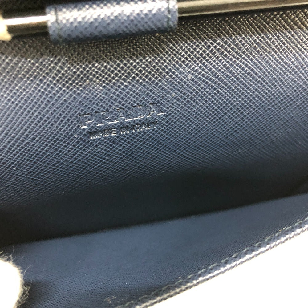 PRADA 2ML188 ロゴ ラウンドファスナー 財布 ウォレット 長財布 サフィアーノレザー ユニセックス ブルー