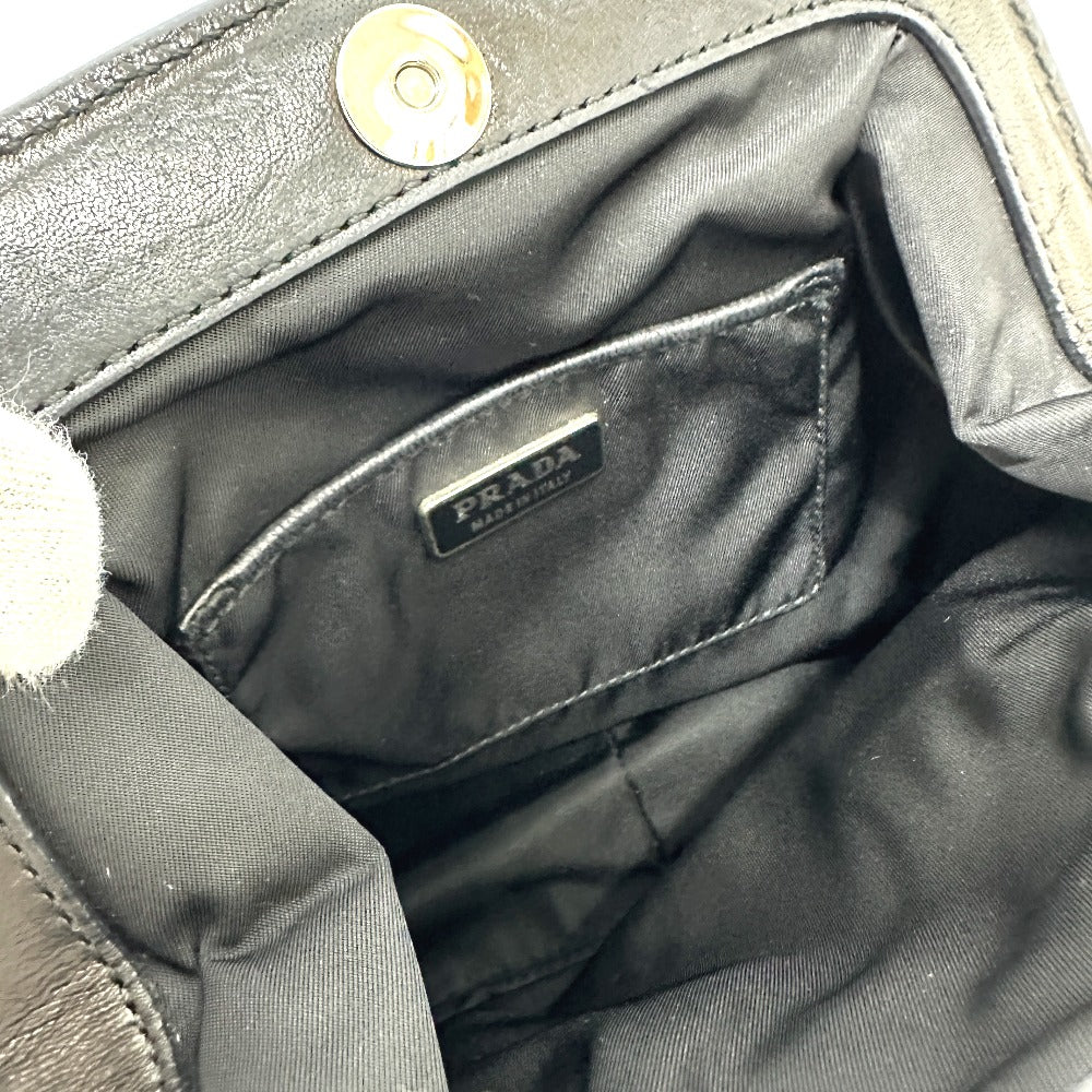 PRADA ハート ビジュー カバン ハンドバッグ ナイロン/レザー レディース ブラック - brandshop-reference