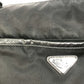 PRADA 2VH053 Triangle Logo Shoulder Bag in Nylon/Leather, Black