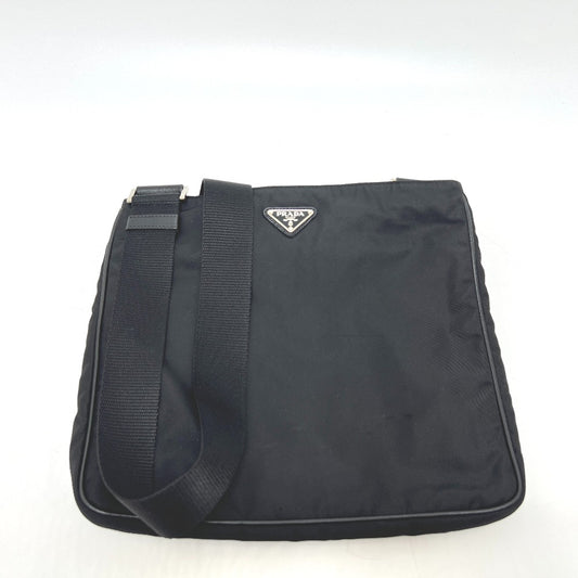 PRADA VA0251 トライアングルプレート フラット カバン バッグ 斜め掛け ショルダーバッグ ナイロン レディース NERO ブラック