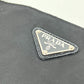 PRADA VA0251 Triangle Plate Flat Shoulder Bag in Nylon, Black