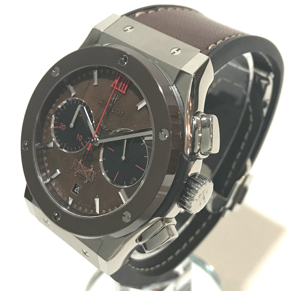 HUBLOT 521.NC.0589.VR.OPX14 Forbidden X Classic Fusion Automatic Watch with Cigar Box, Titanium, Men's, Silver
