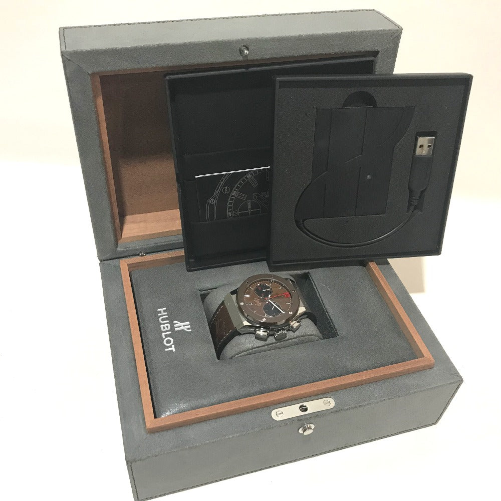HUBLOT 521.NC.0589.VR.OPX14 Forbidden X Classic Fusion Automatic Watch with Cigar Box, Titanium, Men's, Silver