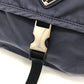 PRADA 1BD994 Triangle Crossbody bag, shoulder bag, triangular logo plate, flap, messenger bag Shoulder Bag Nylon Navy Used