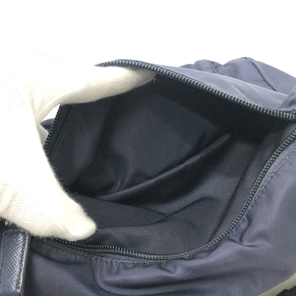 PRADA 1BD994 Triangle Crossbody bag, shoulder bag, triangular logo plate, flap, messenger bag Shoulder Bag Nylon Navy Used