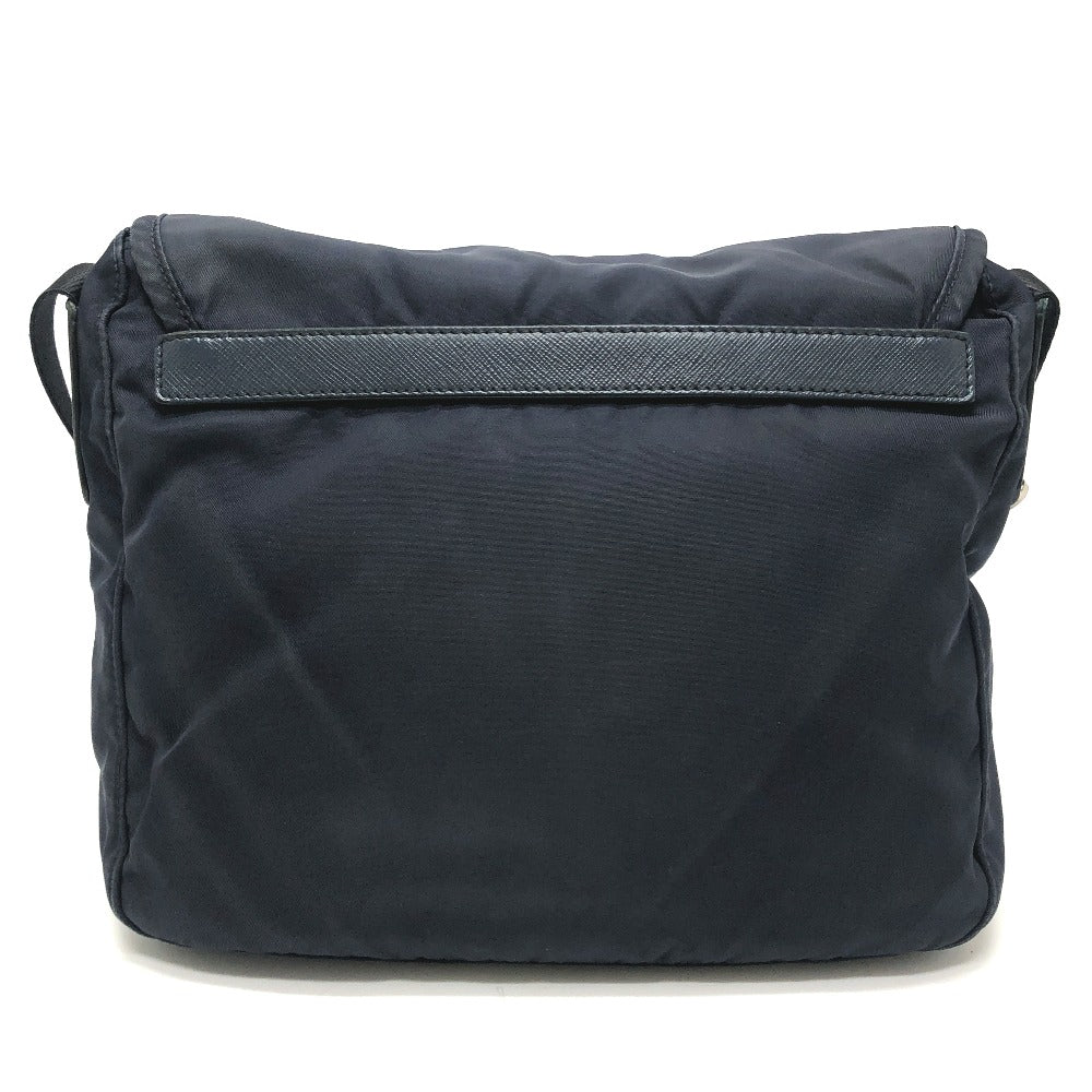 PRADA 1BD994 Triangle Crossbody bag, shoulder bag, triangular logo plate, flap, messenger bag Shoulder Bag Nylon Navy Used
