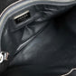 PRADA VR074C サフィアーノ ビジュー×スタッズ カバン フラップ クラッチバッグ レザー ユニセックス ブラック