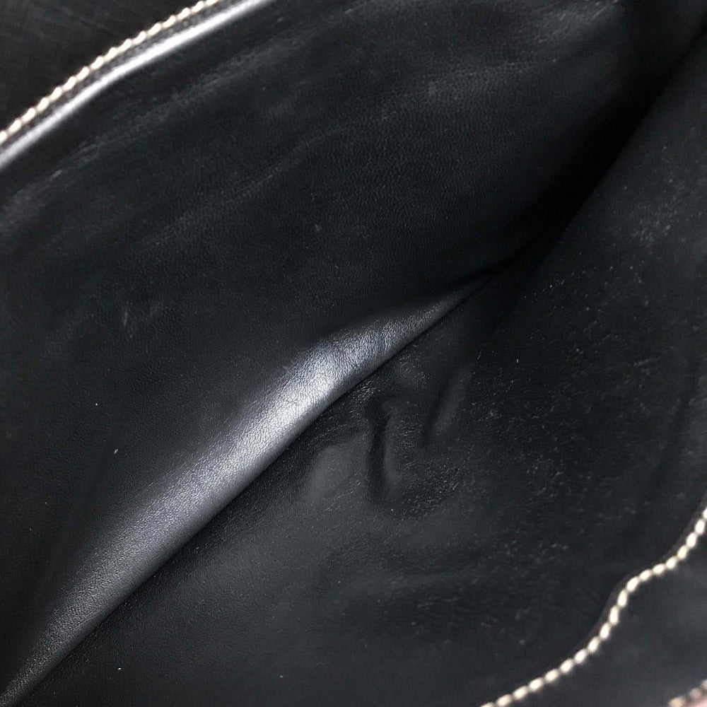 PRADA VR074C サフィアーノ ビジュー×スタッズ カバン フラップ クラッチバッグ レザー ユニセックス ブラック