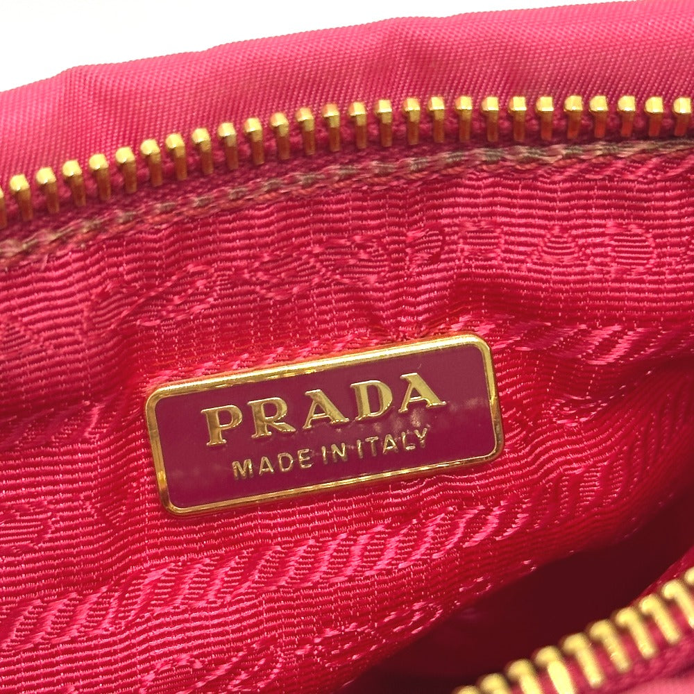 PRADA 1N1422 Logo Ribbon Multi-Pouch with Strap, Accessory Pouch, Cosmetic Pouch, Nylon, Women's, Pink