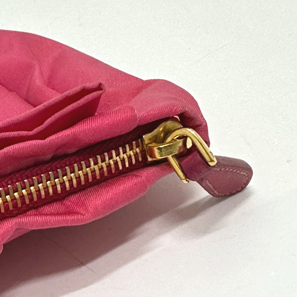 PRADA 1N1422 Logo Ribbon Multi-Pouch with Strap, Accessory Pouch, Cosmetic Pouch, Nylon, Women's, Pink