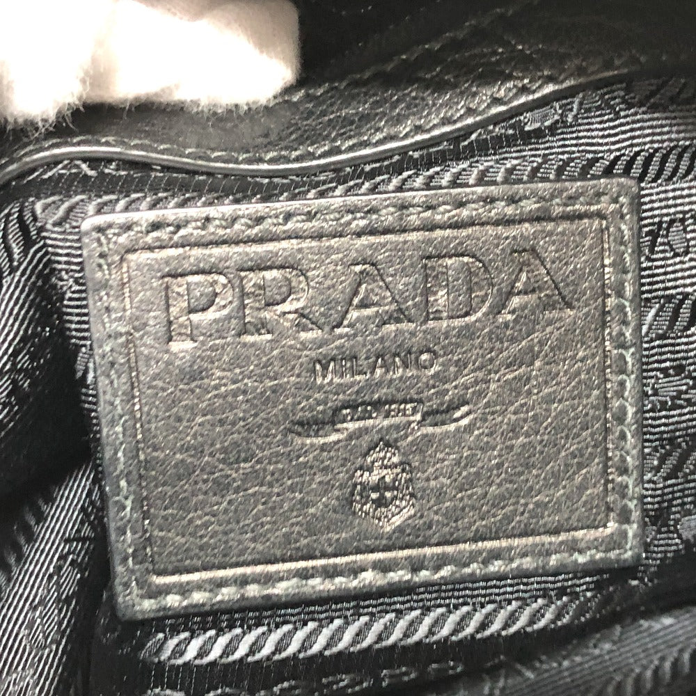 PRADA VA0802 斜め掛け フロント ポケット カバン ショルダーバッグ レザー レディース ブラック