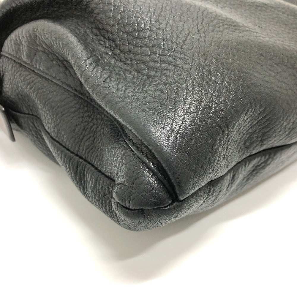 PRADA VA0802 斜め掛け フロント ポケット カバン ショルダーバッグ レザー レディース ブラック