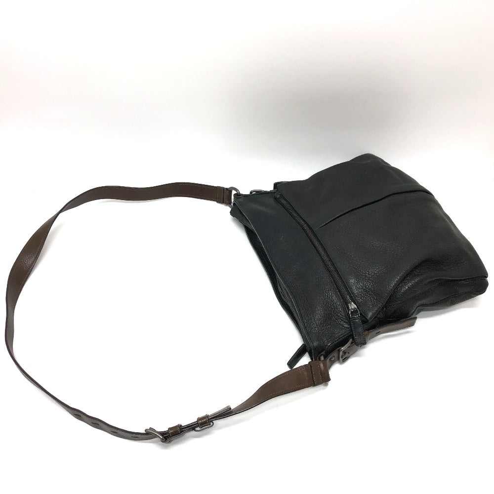 PRADA VA0802 斜め掛け フロント ポケット カバン ショルダーバッグ レザー レディース ブラック