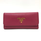 PRADA 1M0223 ロゴ 6連 キーケース サフィアーノレザー レディース ピンク