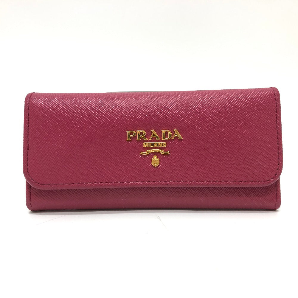 PRADA 1M0223 ロゴ 6連 キーケース サフィアーノレザー レディース ピンク
