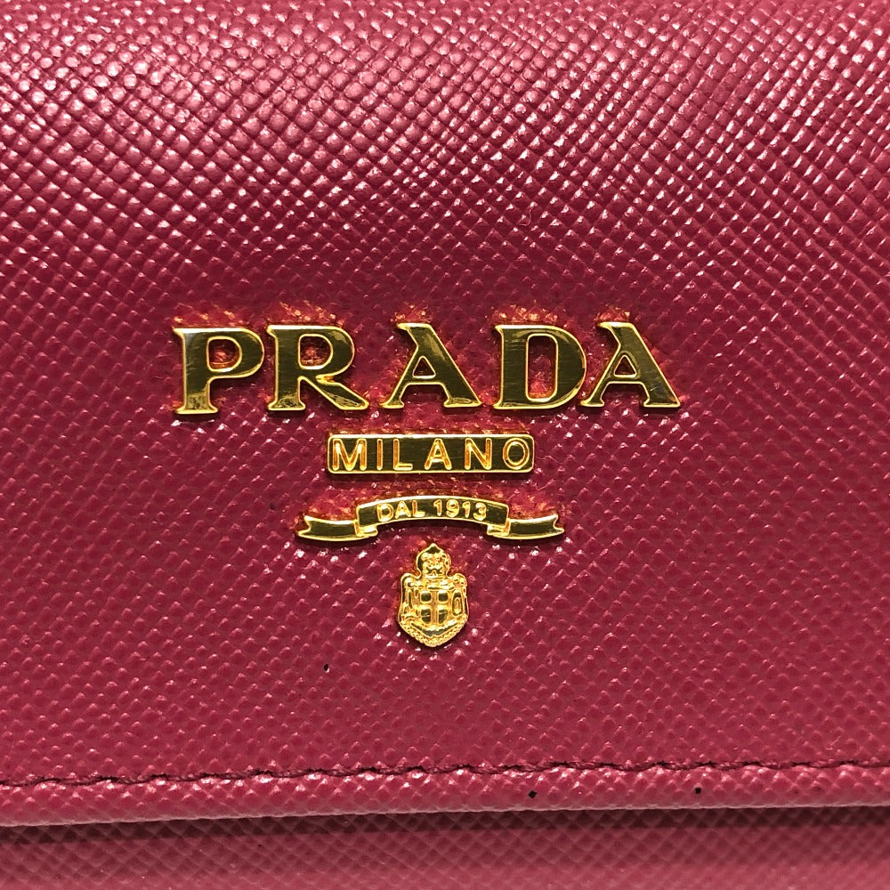 PRADA 1M0223 ロゴ 6連 キーケース サフィアーノレザー レディース ピンク