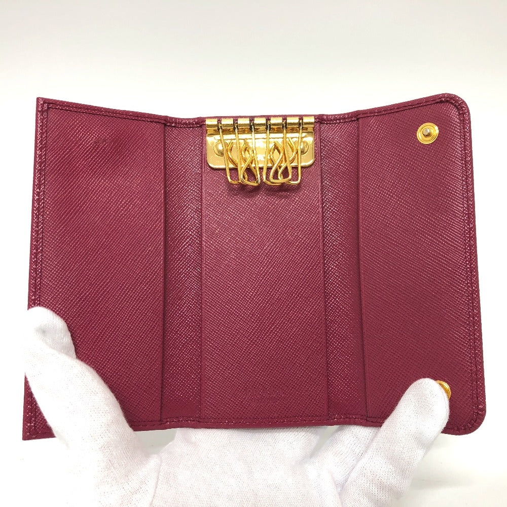 PRADA 1M0223 ロゴ 6連 キーケース サフィアーノレザー レディース ピンク