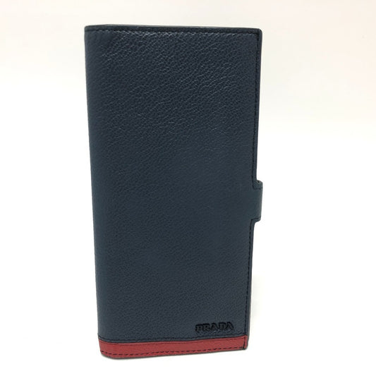 PRADA 2MV015 ロングウォレット ヴィッテロマイクログレ ロングウォレット 2つ折り 長財布 レザー レディース ブルー