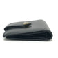 PRADA 1MV204 Triangle Plate Wallet, Mini Wallet, Compact Wallet, Gold Hardware, Bifold Wallet, Leather, Unisex, Black