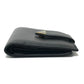 PRADA 1MV204 Triangle Plate Wallet, Mini Wallet, Compact Wallet, Gold Hardware, Bifold Wallet, Leather, Unisex, Black