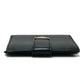 PRADA 1MV204 Triangle Plate Wallet, Mini Wallet, Compact Wallet, Gold Hardware, Bifold Wallet, Leather, Unisex, Black
