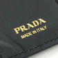 PRADA 1MV204 Triangle Plate Wallet, Mini Wallet, Compact Wallet, Gold Hardware, Bifold Wallet, Leather, Unisex, Black