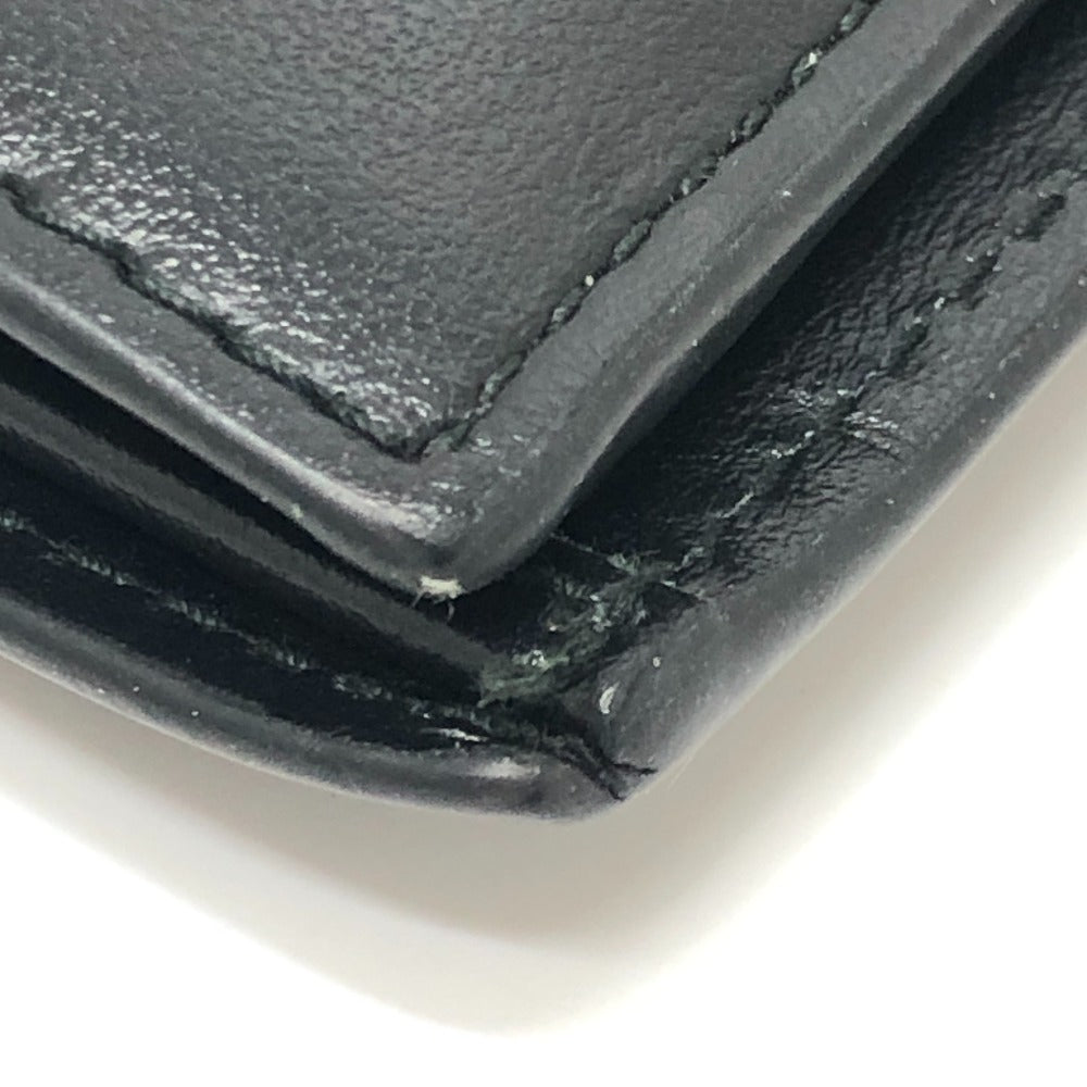 PRADA 1MV204 Triangle Plate Wallet, Mini Wallet, Compact Wallet, Gold Hardware, Bifold Wallet, Leather, Unisex, Black