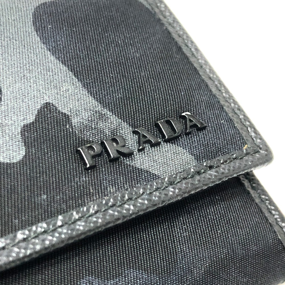 PRADA カモフラージュ 迷彩 6連 鍵入れ ロング キーケース ナイロン レディース ブラック