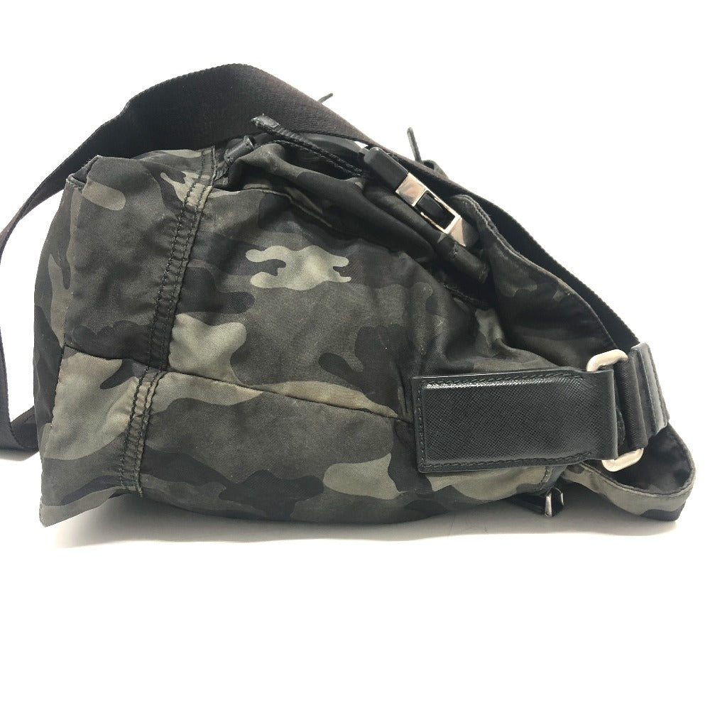 PRADA VA0887 迷彩 カモフラ メッセンジャー ショルダーバッグ ナイロン レディース グリーン