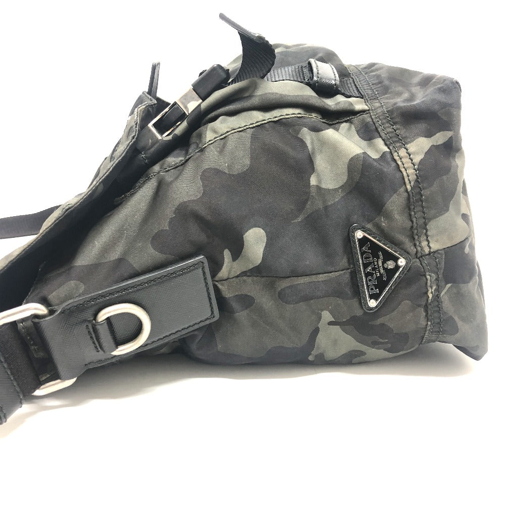 PRADA VA0887 迷彩 カモフラ メッセンジャー ショルダーバッグ ナイロン レディース グリーン