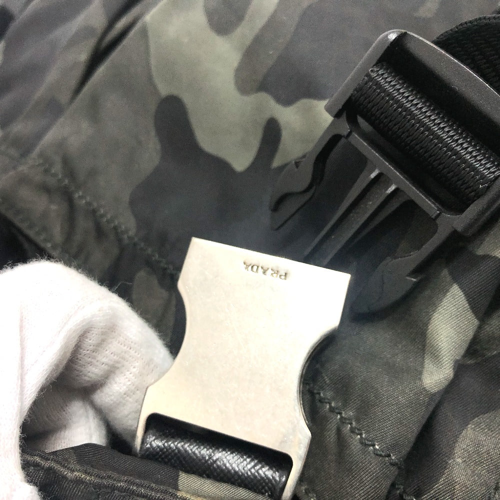 PRADA VA0887 迷彩 カモフラ メッセンジャー ショルダーバッグ ナイロン レディース グリーン