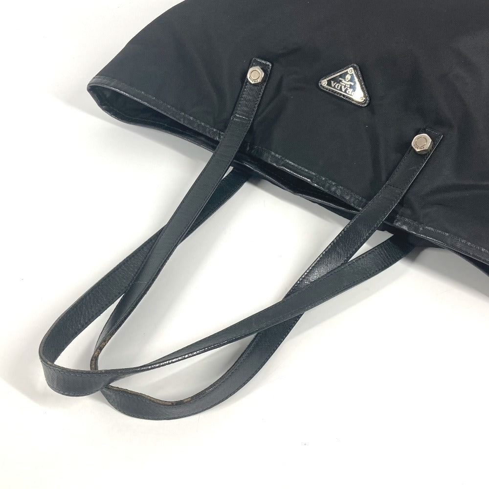 PRADA skull logo Shoulder Bag Tote Bag Nylon / Leather Black Used
