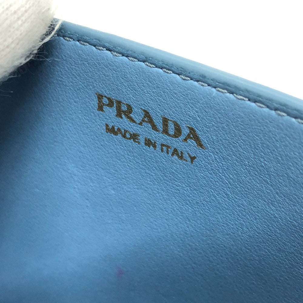 PRADA 1DH044 ロゴ チェーン カバン バッグ ショルダーバッグ レザー レディース ブルー