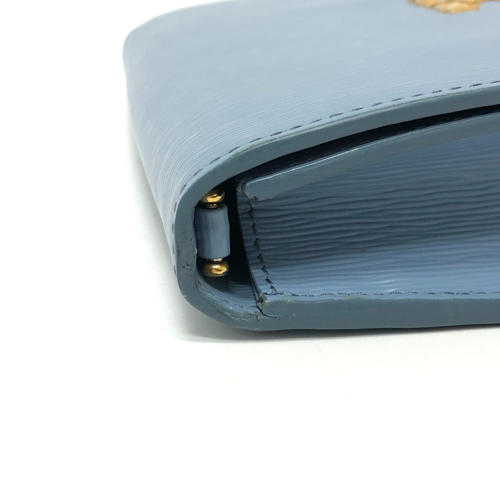 PRADA 1DH044 ロゴ チェーン カバン バッグ ショルダーバッグ レザー レディース ブルー