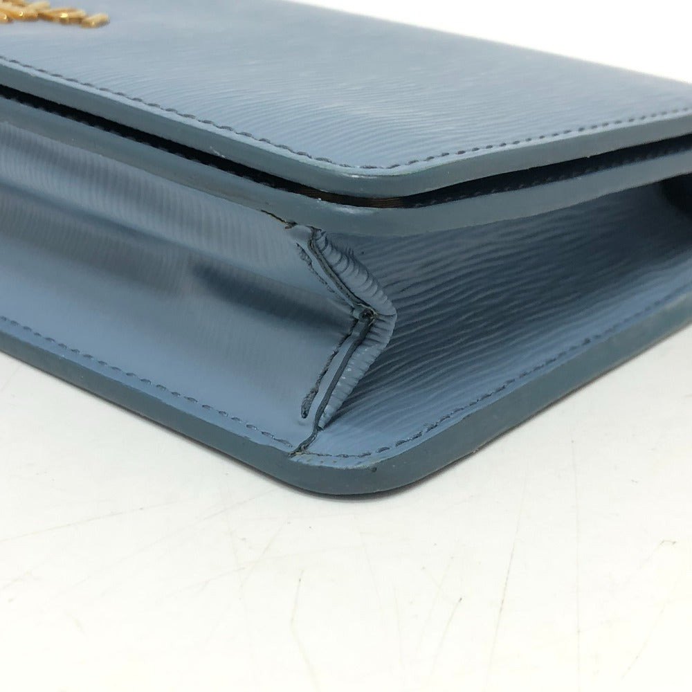 PRADA 1DH044 ロゴ チェーン カバン バッグ ショルダーバッグ レザー レディース ブルー