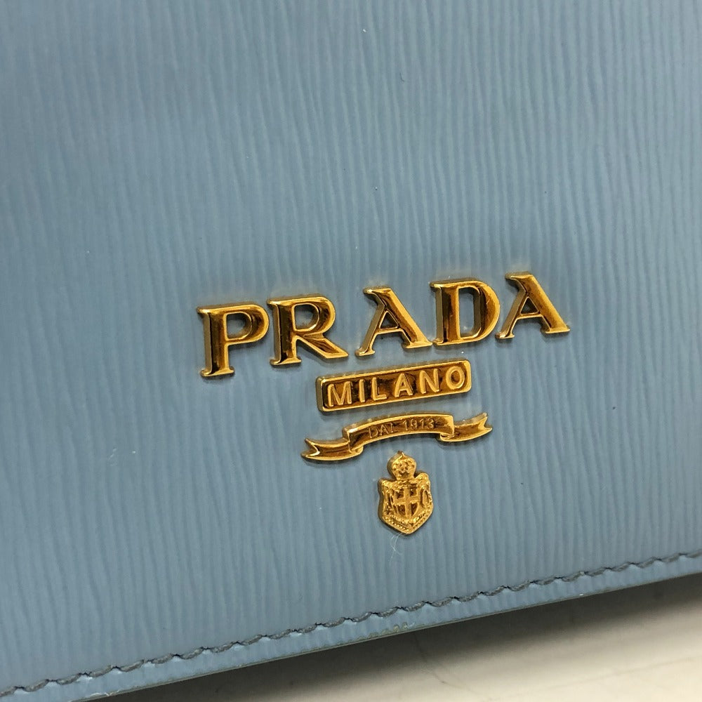 PRADA 1DH044 ロゴ チェーン カバン バッグ ショルダーバッグ レザー レディース ブルー