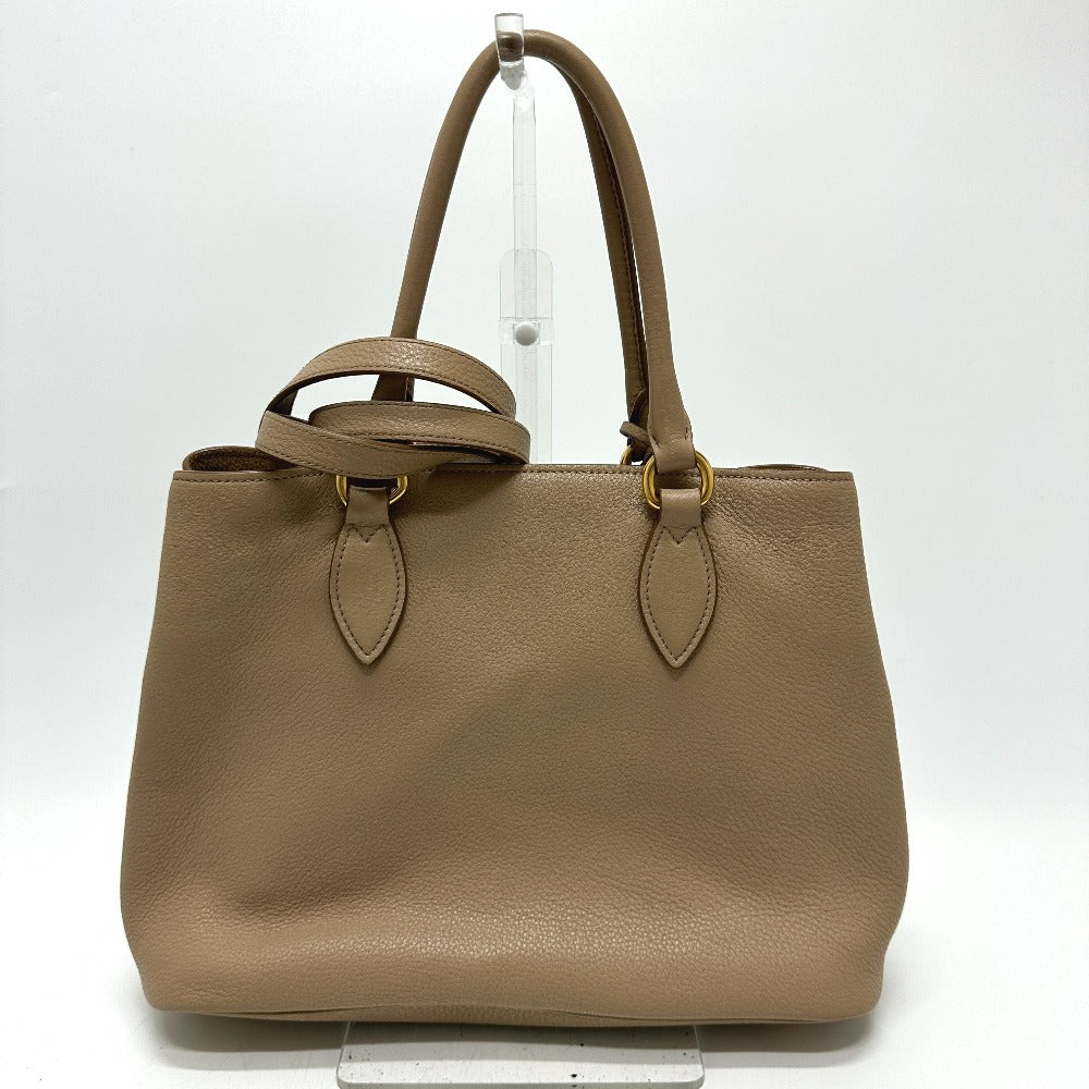 PRADA 1BA058 ロゴ 肩掛け 斜め掛け 2WAYバッグ ショルダーバッグ トートバッグ ハンドバッグ レザー レディース ベージュ