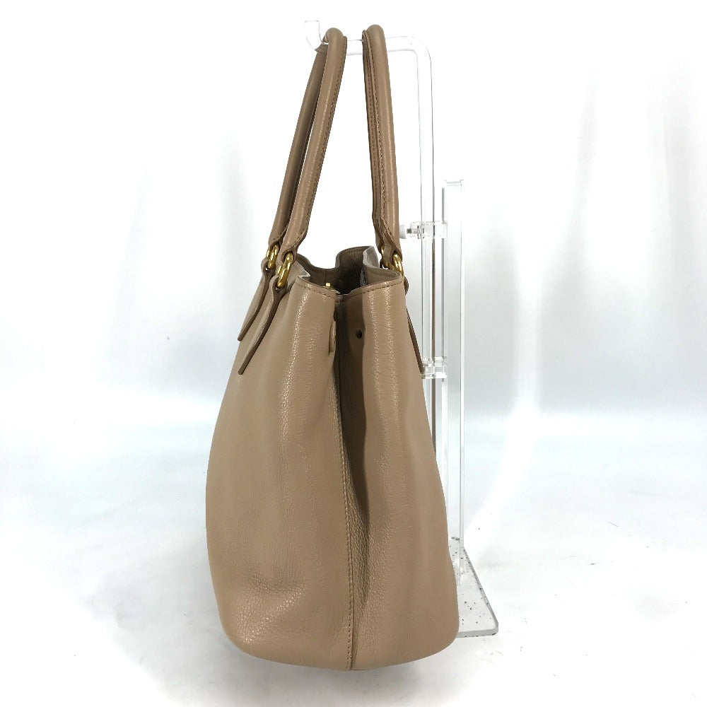 PRADA 1BA058 ロゴ 肩掛け 斜め掛け 2WAYバッグ ショルダーバッグ トートバッグ ハンドバッグ レザー レディース ベージュ