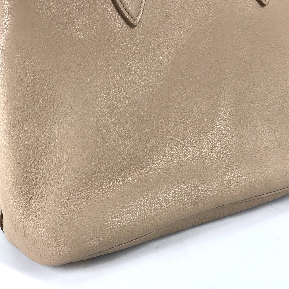 PRADA 1BA058 ロゴ 肩掛け 斜め掛け 2WAYバッグ ショルダーバッグ トートバッグ ハンドバッグ レザー レディース ベージュ